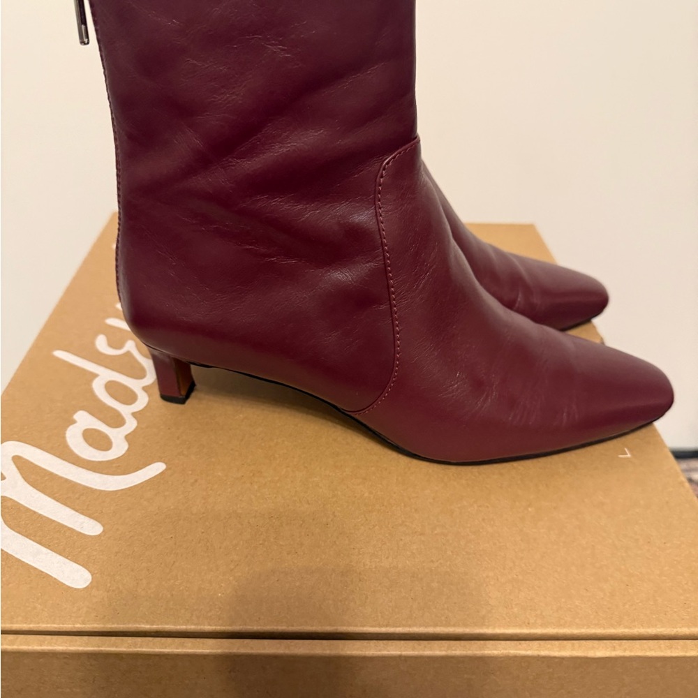 Madewell Deep Merlot Kitten Heel Boots